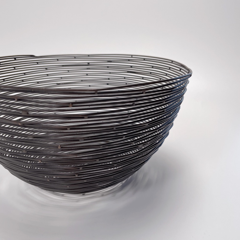 Handmade Decorative Wire Bowl Basket Dark Brown Metal - Picture 2 of 7